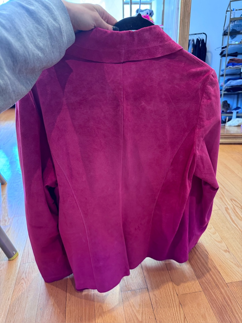 Danier Genuine Suede light weight Fuchsia Tailored Blazer XXL - Picture 4 of 10